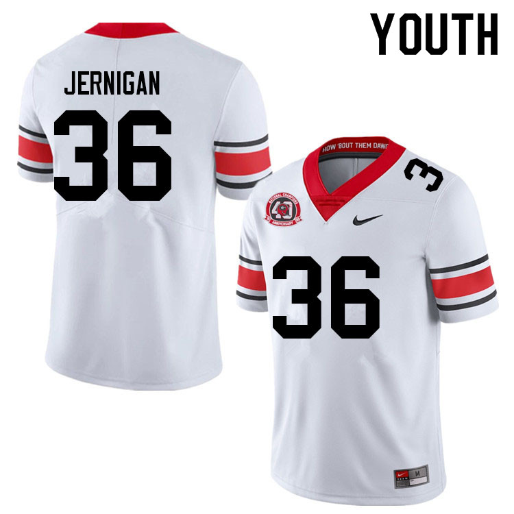 Youth #36 Randon Jernigan Georgia Bulldogs College Football Jerseys Sale-40th Anniversary - Click Image to Close